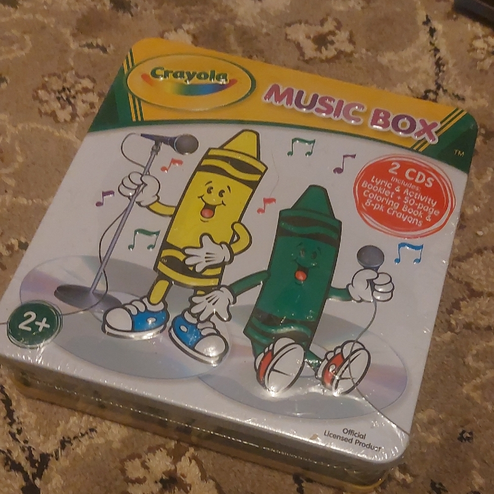 💜5/$25💜 Crayola Music Box 2 CD Kids Old Time Songs Crayons Coloring Book